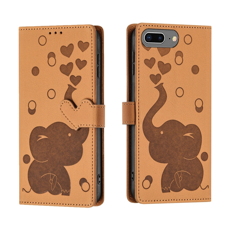 เคสโทรศัพท์หนังปั๊มลายช้างการ์ตูน สำหรับ iPhone XR, สำหรับ iPhone XS Max, สำหรับ iPhone 8 Plus / 7 Plus