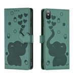เคสโทรศัพท์หนังปั๊มลายช้างการ์ตูน สำหรับ iPhone XR, สำหรับ iPhone XS Max, สำหรับ iPhone 8 Plus / 7 Plus