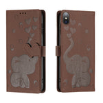 เคสโทรศัพท์หนังปั๊มลายช้างการ์ตูน สำหรับ iPhone XR, สำหรับ iPhone XS Max, สำหรับ iPhone 8 Plus / 7 Plus