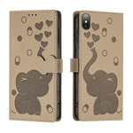 เคสโทรศัพท์หนังปั๊มลายช้างการ์ตูน สำหรับ iPhone XR, สำหรับ iPhone XS Max, สำหรับ iPhone 8 Plus / 7 Plus
