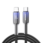 JOYROOM S-A42 สายชาร์จข้อมูลซีรีส์คริสตัลใส ชาร์จเร็ว ความยาว: 1.2m สาย Type-C เป็น Type-C, Type-C เป็น 8 Pin, USB เป็น Type-C, USB เป็น 8 Pin