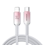 JOYROOM S-A42 สายชาร์จข้อมูลซีรีส์คริสตัลใส ชาร์จเร็ว ความยาว: 1.2m สาย Type-C เป็น Type-C, Type-C เป็น 8 Pin, USB เป็น Type-C, USB เป็น 8 Pin