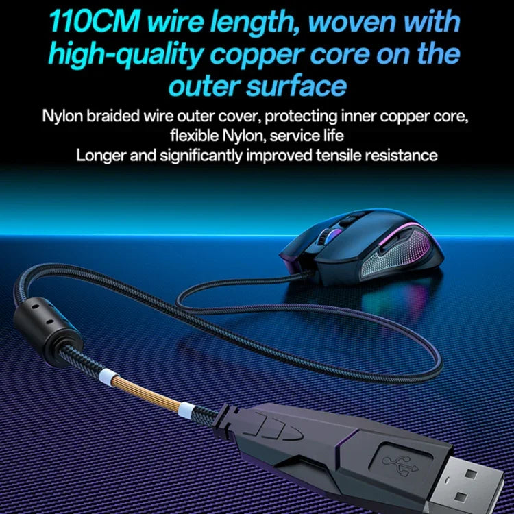 Yesido KB20 USB 7200DPI RGB Wired Mouse, KB20