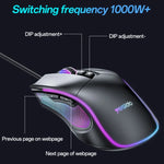 Yesido KB20 USB 7200DPI RGB Wired Mouse, KB20
