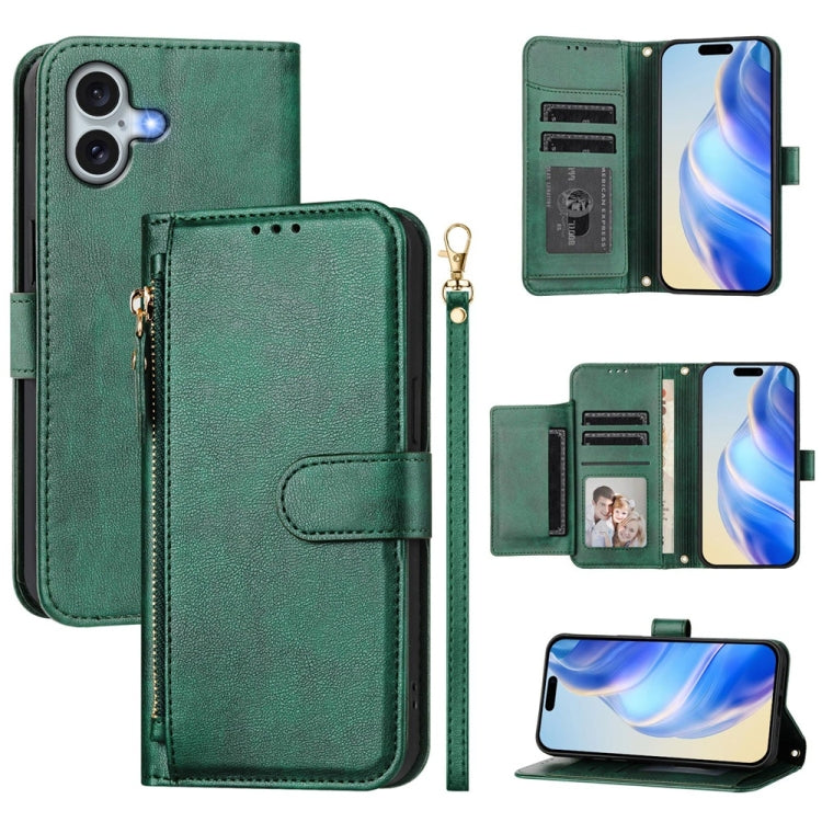 เคสโทรศัพท์หนังแบบกระเป๋าซิปพร้อมช่องใส่บัตรหลายช่อง สำหรับ iPhone 17e / 16e, สำหรับ iPhone 17 Pro Max, สำหรับ iPhone 17 Pro, สำหรับ iPhone 17, สำหรับ iPhone Air, สำหรับ iPhone 16 Pro Max, สำหรับ iPhone 16 Pro, สำหรับ iPhone 16 Plus