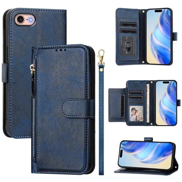 เคสหนังโทรศัพท์แบบกระเป๋าใส่บัตรหลายช่องพร้อมซิป สำหรับ iPhone 14 Pro Max, iPhone SE 2022 / 2020 / 8 / 7, iPhone 13 Pro Max, iPhone 13 Pro, iPhone 13 mini, iPhone 12 / 12 Pro, iPhone 12 Pro Max, iPhone 12 mini