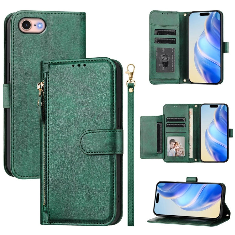 เคสหนังโทรศัพท์แบบกระเป๋าใส่บัตรหลายช่องพร้อมซิป สำหรับ iPhone 14 Pro Max, iPhone SE 2022 / 2020 / 8 / 7, iPhone 13 Pro Max, iPhone 13 Pro, iPhone 13 mini, iPhone 12 / 12 Pro, iPhone 12 Pro Max, iPhone 12 mini