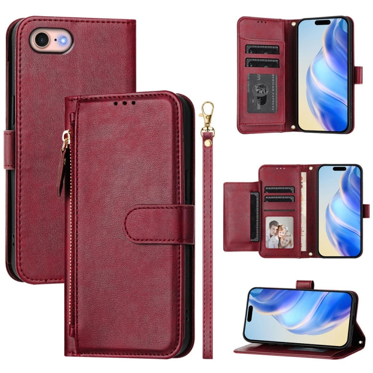 เคสหนังโทรศัพท์แบบกระเป๋าใส่บัตรหลายช่องพร้อมซิป สำหรับ iPhone 14 Pro Max, iPhone SE 2022 / 2020 / 8 / 7, iPhone 13 Pro Max, iPhone 13 Pro, iPhone 13 mini, iPhone 12 / 12 Pro, iPhone 12 Pro Max, iPhone 12 mini