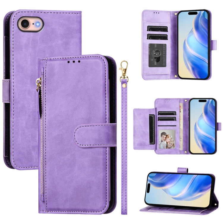 เคสหนังโทรศัพท์แบบกระเป๋าใส่บัตรหลายช่องพร้อมซิป สำหรับ iPhone 14 Pro Max, iPhone SE 2022 / 2020 / 8 / 7, iPhone 13 Pro Max, iPhone 13 Pro, iPhone 13 mini, iPhone 12 / 12 Pro, iPhone 12 Pro Max, iPhone 12 mini
