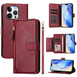 เคสหนังโทรศัพท์แบบกระเป๋าใส่บัตรหลายช่องพร้อมซิป สำหรับ iPhone 14 Pro Max, iPhone SE 2022 / 2020 / 8 / 7, iPhone 13 Pro Max, iPhone 13 Pro, iPhone 13 mini, iPhone 12 / 12 Pro, iPhone 12 Pro Max, iPhone 12 mini