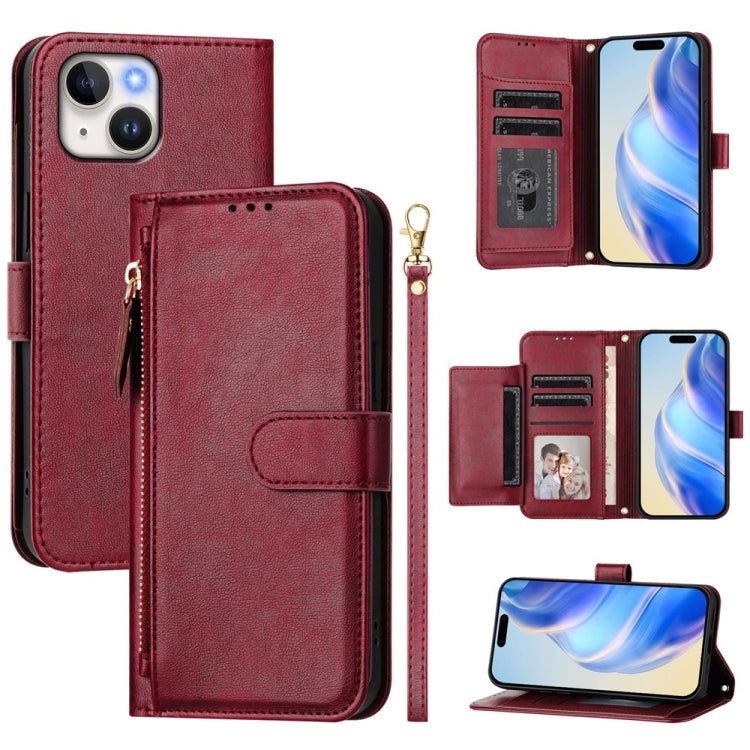 เคสหนังโทรศัพท์แบบกระเป๋าใส่บัตรหลายช่องพร้อมซิป สำหรับ iPhone 14 Pro Max, iPhone SE 2022 / 2020 / 8 / 7, iPhone 13 Pro Max, iPhone 13 Pro, iPhone 13 mini, iPhone 12 / 12 Pro, iPhone 12 Pro Max, iPhone 12 mini