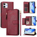 เคสหนังโทรศัพท์แบบกระเป๋าใส่บัตรหลายช่องพร้อมซิป สำหรับ iPhone 14 Pro Max, iPhone SE 2022 / 2020 / 8 / 7, iPhone 13 Pro Max, iPhone 13 Pro, iPhone 13 mini, iPhone 12 / 12 Pro, iPhone 12 Pro Max, iPhone 12 mini