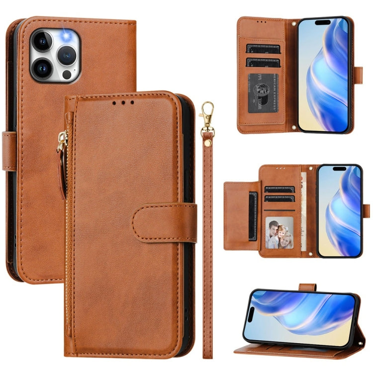 เคสหนังโทรศัพท์แบบกระเป๋าใส่บัตรหลายช่องพร้อมซิป สำหรับ iPhone 14 Pro Max, iPhone SE 2022 / 2020 / 8 / 7, iPhone 13 Pro Max, iPhone 13 Pro, iPhone 13 mini, iPhone 12 / 12 Pro, iPhone 12 Pro Max, iPhone 12 mini
