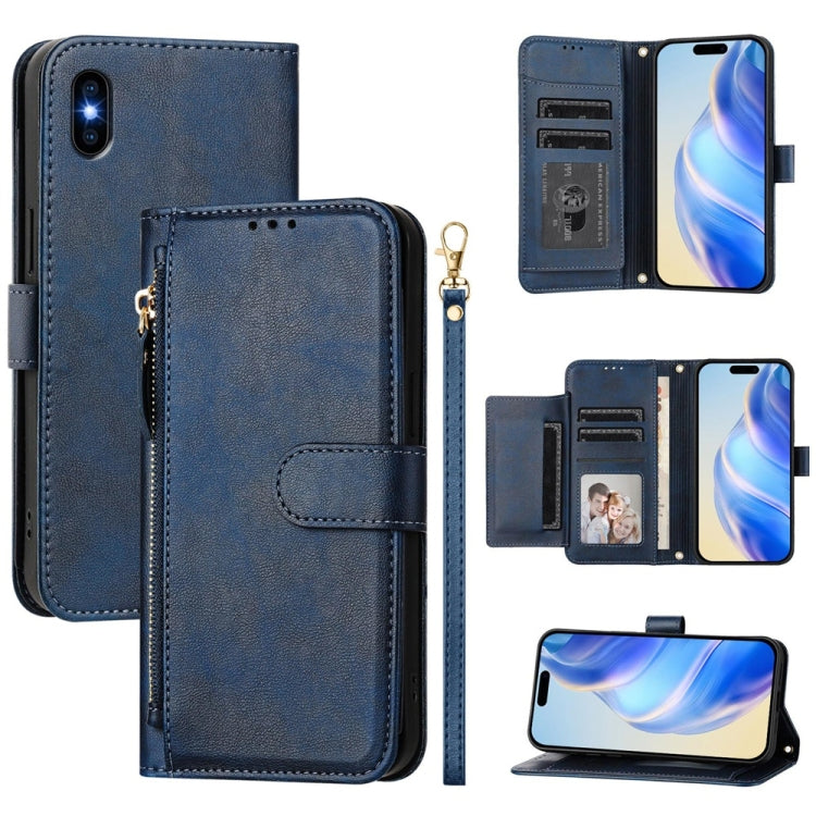 เคสหนังโทรศัพท์แบบกระเป๋าใส่บัตรหลายช่องพร้อมซิป สำหรับ iPhone 11 Pro Max, iPhone 11, iPhone 11 Pro, iPhone X / XS, iPhone XR, iPhone XS Max, iPhone 8 Plus / 7 Plus