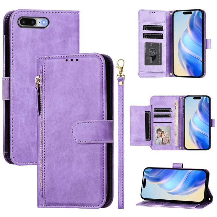 เคสหนังโทรศัพท์แบบกระเป๋าใส่บัตรหลายช่องพร้อมซิป สำหรับ iPhone 11 Pro Max, iPhone 11, iPhone 11 Pro, iPhone X / XS, iPhone XR, iPhone XS Max, iPhone 8 Plus / 7 Plus