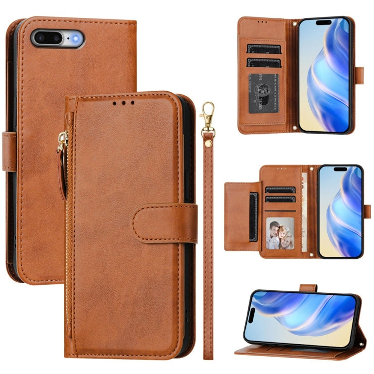 เคสหนังโทรศัพท์แบบกระเป๋าใส่บัตรหลายช่องพร้อมซิป สำหรับ iPhone 11 Pro Max, iPhone 11, iPhone 11 Pro, iPhone X / XS, iPhone XR, iPhone XS Max, iPhone 8 Plus / 7 Plus