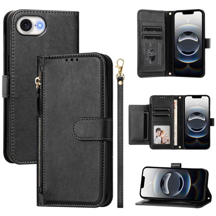 เคสโทรศัพท์หนังแบบกระเป๋าซิปพร้อมช่องใส่บัตรหลายช่อง สำหรับ iPhone 17e / 16e, สำหรับ iPhone 17 Pro Max, สำหรับ iPhone 17 Pro, สำหรับ iPhone 17, สำหรับ iPhone Air, สำหรับ iPhone 16 Pro Max, สำหรับ iPhone 16 Pro, สำหรับ iPhone 16 Plus