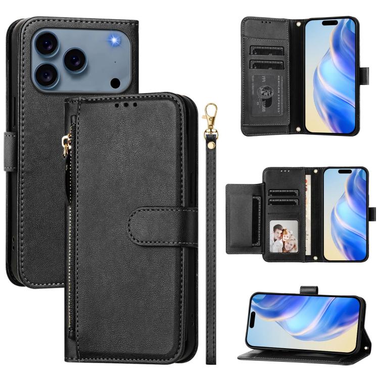 เคสโทรศัพท์หนังแบบกระเป๋าซิปพร้อมช่องใส่บัตรหลายช่อง สำหรับ iPhone 17e / 16e, สำหรับ iPhone 17 Pro Max, สำหรับ iPhone 17 Pro, สำหรับ iPhone 17, สำหรับ iPhone Air, สำหรับ iPhone 16 Pro Max, สำหรับ iPhone 16 Pro, สำหรับ iPhone 16 Plus