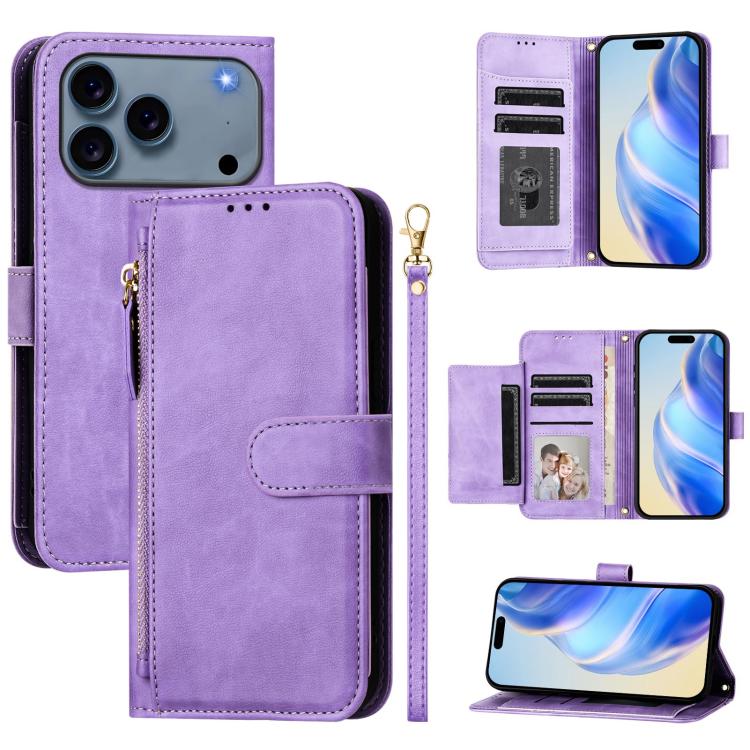 เคสโทรศัพท์หนังแบบกระเป๋าซิปพร้อมช่องใส่บัตรหลายช่อง สำหรับ iPhone 17e / 16e, สำหรับ iPhone 17 Pro Max, สำหรับ iPhone 17 Pro, สำหรับ iPhone 17, สำหรับ iPhone Air, สำหรับ iPhone 16 Pro Max, สำหรับ iPhone 16 Pro, สำหรับ iPhone 16 Plus