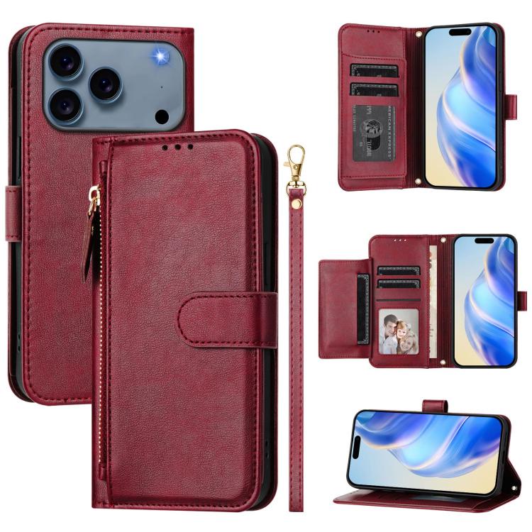 เคสโทรศัพท์หนังแบบกระเป๋าซิปพร้อมช่องใส่บัตรหลายช่อง สำหรับ iPhone 17e / 16e, สำหรับ iPhone 17 Pro Max, สำหรับ iPhone 17 Pro, สำหรับ iPhone 17, สำหรับ iPhone Air, สำหรับ iPhone 16 Pro Max, สำหรับ iPhone 16 Pro, สำหรับ iPhone 16 Plus
