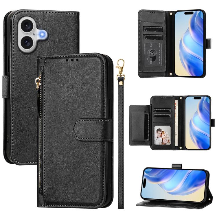 เคสโทรศัพท์หนังแบบกระเป๋าซิปพร้อมช่องใส่บัตรหลายช่อง สำหรับ iPhone 17e / 16e, สำหรับ iPhone 17 Pro Max, สำหรับ iPhone 17 Pro, สำหรับ iPhone 17, สำหรับ iPhone Air, สำหรับ iPhone 16 Pro Max, สำหรับ iPhone 16 Pro, สำหรับ iPhone 16 Plus
