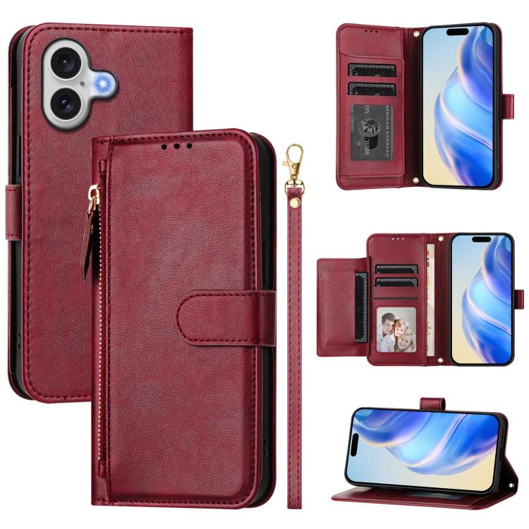 เคสโทรศัพท์หนังแบบกระเป๋าซิปพร้อมช่องใส่บัตรหลายช่อง สำหรับ iPhone 17e / 16e, สำหรับ iPhone 17 Pro Max, สำหรับ iPhone 17 Pro, สำหรับ iPhone 17, สำหรับ iPhone Air, สำหรับ iPhone 16 Pro Max, สำหรับ iPhone 16 Pro, สำหรับ iPhone 16 Plus
