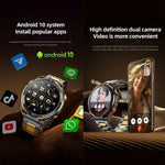 นาฬิกาอัจฉริยะ T7 ขนาด 1.508 นิ้ว 4G LTE ระบบ Android 10, 6GB+128GB, MTK6762 Octa Core, รองรับการวัดอัตราการเต้นหัวใจ / ปริมาณออกซิเจนในเลือด