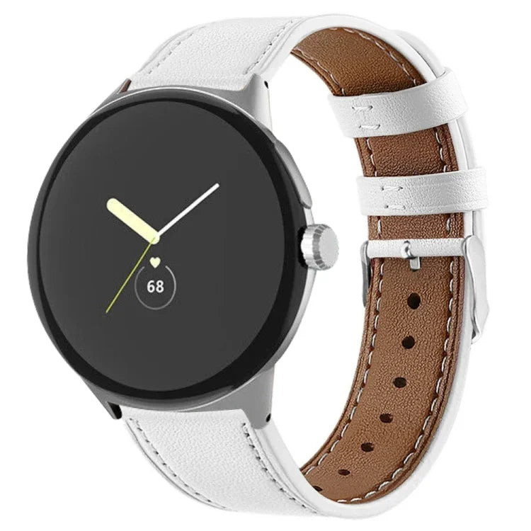 สายหนังแท้ปลายกลม สำหรับ Google Pixel Watch 4 / Watch 3 45mm