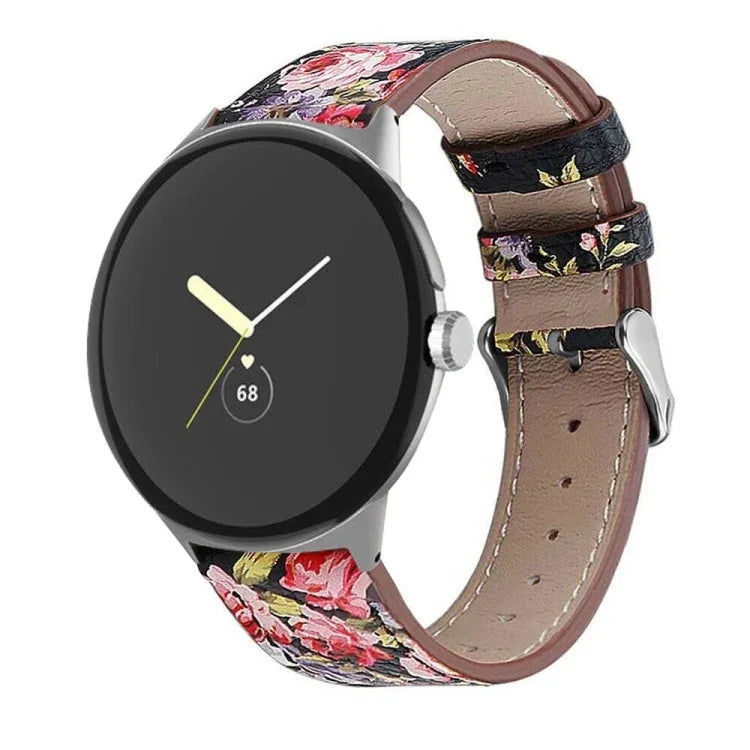 สายหนังแท้ปลายกลม สำหรับ Google Pixel Watch 4 / Watch 3 45mm