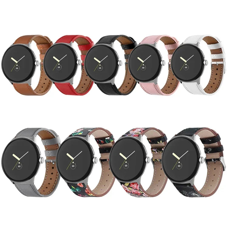 สายหนังแท้ปลายกลม สำหรับ Google Pixel Watch 4 / Watch 3 45mm