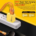 ที่ชาร์จเร็ว M167 PD 20W Type-C และ USB QC 3.0 ปลั๊ก EU, ปลั๊ก US