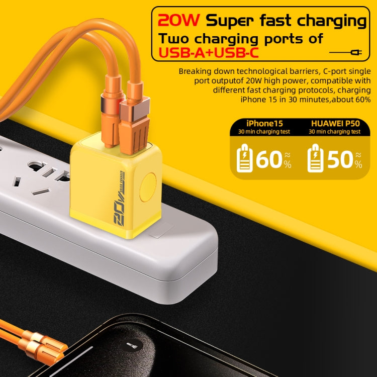 ที่ชาร์จเร็ว M167 PD 20W Type-C และ USB QC 3.0 ปลั๊ก EU, ปลั๊ก US