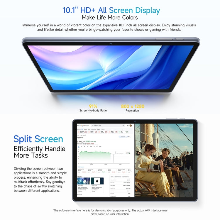 แท็บเล็ต Ulefone Tab W10 WiFi, 10.1 นิ้ว Android 14 Unisoc T606 Octa Core, ปลั๊ก EU, Tab W10