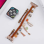 สายรัดนาฬิกาโซ่ลูกปัดเปลือก สำหรับ Apple Watch ขนาด 46 มม. / 49 มม. / 45 มม. / 44 มม., สำหรับ Apple Watch ขนาด 42 มม. / 41 มม. / 40 มม. / 38 มม.
