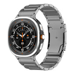 สายรัดนาฬิกาเหล็กไทเทเนียมหัวเข็มขัดสามเม็ดลายเต่า สำหรับ Samsung Galaxy Watch Ultra / Ultra 2025, สำหรับ Samsung Galaxy Watch8 / Watch8 Classic