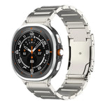 สายรัดนาฬิกาเหล็กไทเทเนียมหัวเข็มขัดสามเม็ดลายเต่า สำหรับ Samsung Galaxy Watch Ultra / Ultra 2025, สำหรับ Samsung Galaxy Watch8 / Watch8 Classic