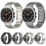 สายรัดนาฬิกาเหล็กไทเทเนียมหัวเข็มขัดสามเม็ดลายเต่า สำหรับ Samsung Galaxy Watch Ultra / Ultra 2025, สำหรับ Samsung Galaxy Watch8 / Watch8 Classic