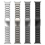สายรัดนาฬิกาเหล็กไทเทเนียมหัวเข็มขัดสามเม็ดลายเต่า สำหรับ Samsung Galaxy Watch Ultra / Ultra 2025, สำหรับ Samsung Galaxy Watch8 / Watch8 Classic