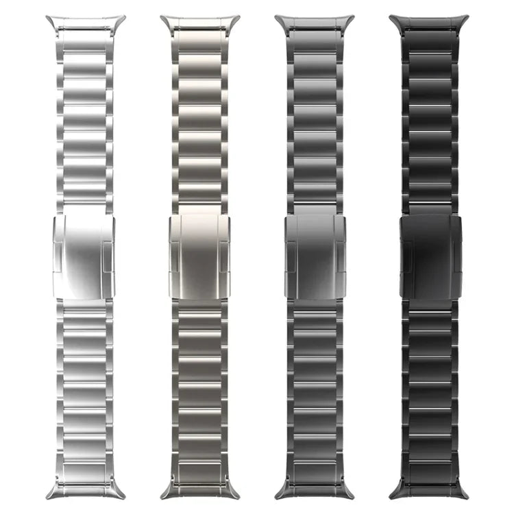 สายรัดนาฬิกาเหล็กไทเทเนียมหัวเข็มขัดสามเม็ดลายเต่า สำหรับ Samsung Galaxy Watch Ultra / Ultra 2025, สำหรับ Samsung Galaxy Watch8 / Watch8 Classic
