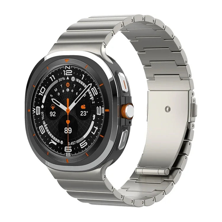 สายรัดนาฬิกาไทเทเนียมบริสุทธิ์หัวเข็มขัดแบนเม็ดเดียว สำหรับ Samsung Galaxy Watch Ultra / Ultra 2025, สำหรับ Samsung Galaxy Watch8 / Watch8 Classic