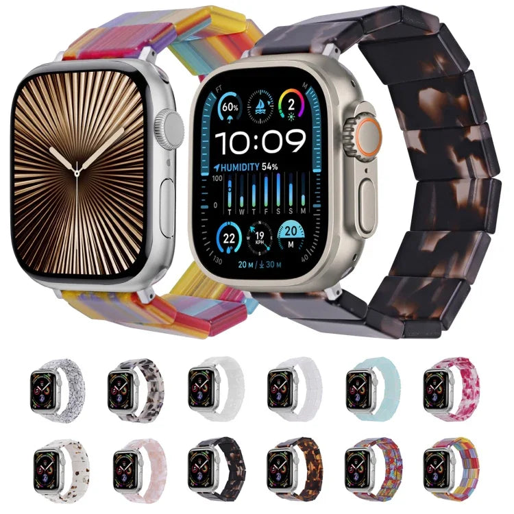 สายรัดนาฬิกายางเรซินสี่เหลี่ยมยืด สำหรับ Apple Watch ขนาด 46 มม. / 49 มม. / 45 มม. / 44 มม., สำหรับ Apple Watch ขนาด 42 มม. / 41 มม. / 40 มม. / 38 มม.