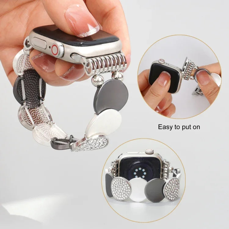 สายรัดนาฬิกาโลหะโซ่ผสม สำหรับ Apple Watch ขนาด 46 มม. / 49 มม. / 45 มม. / 44 มม., สำหรับ Apple Watch ขนาด 42 มม. / 41 มม. / 40 มม. / 38 มม.