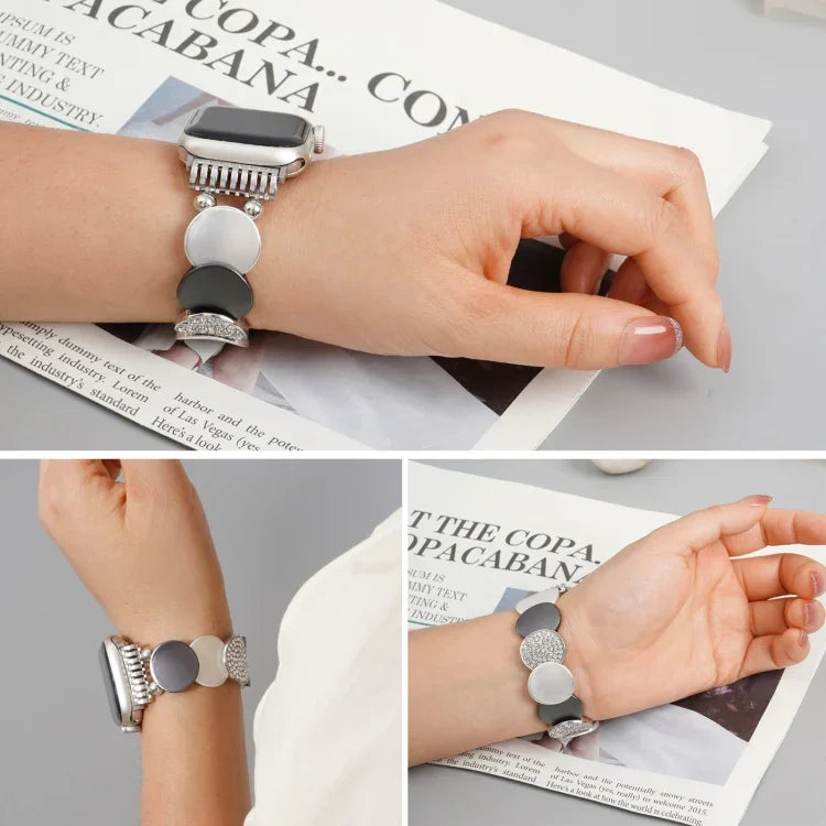 สายรัดนาฬิกาโลหะโซ่ผสม สำหรับ Apple Watch ขนาด 46 มม. / 49 มม. / 45 มม. / 44 มม., สำหรับ Apple Watch ขนาด 42 มม. / 41 มม. / 40 มม. / 38 มม.