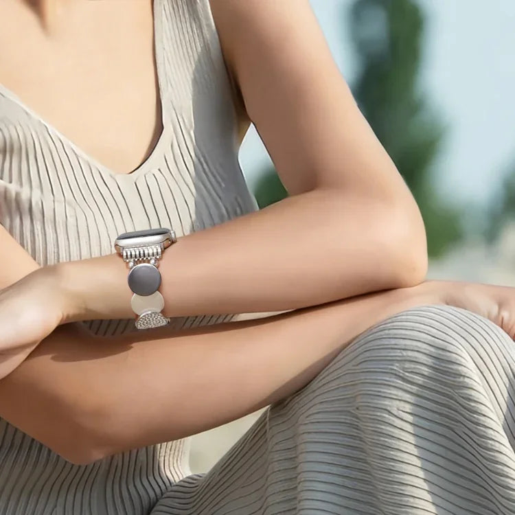 สายรัดนาฬิกาโลหะโซ่ผสม สำหรับ Apple Watch ขนาด 46 มม. / 49 มม. / 45 มม. / 44 มม., สำหรับ Apple Watch ขนาด 42 มม. / 41 มม. / 40 มม. / 38 มม.
