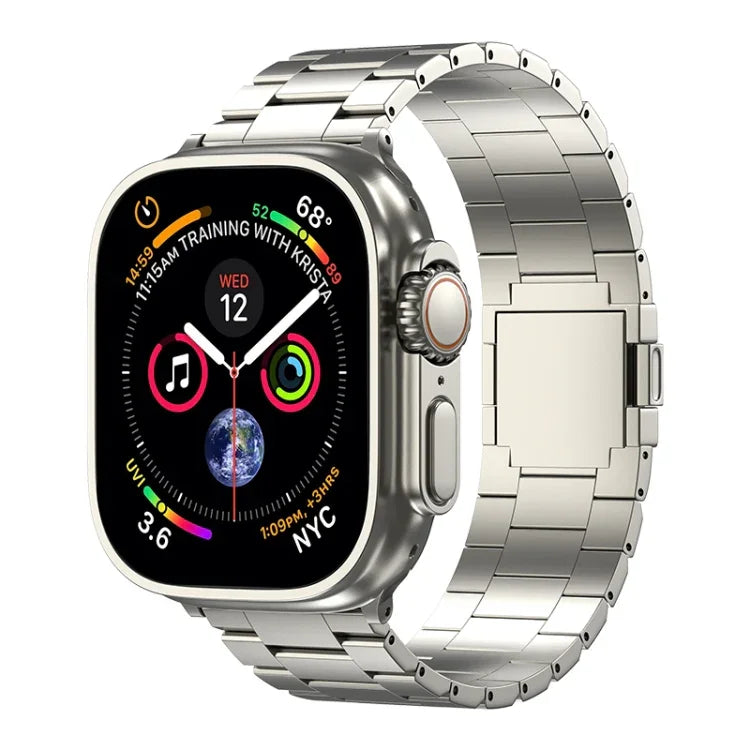 สายรัดนาฬิกาโลหะผสมไทเทเนียมแม่เหล็กสามเม็ด สำหรับ Apple Watch ขนาด 46 มม. / 49 มม. / 45 มม. / 44 มม., สำหรับ Apple Watch ขนาด 42 มม. / 41 มม. / 40 มม. / 38 มม.