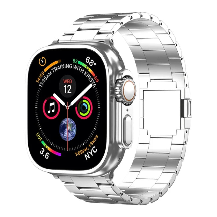 สายรัดนาฬิกาโลหะผสมไทเทเนียมแม่เหล็กสามเม็ด สำหรับ Apple Watch ขนาด 46 มม. / 49 มม. / 45 มม. / 44 มม., สำหรับ Apple Watch ขนาด 42 มม. / 41 มม. / 40 มม. / 38 มม.