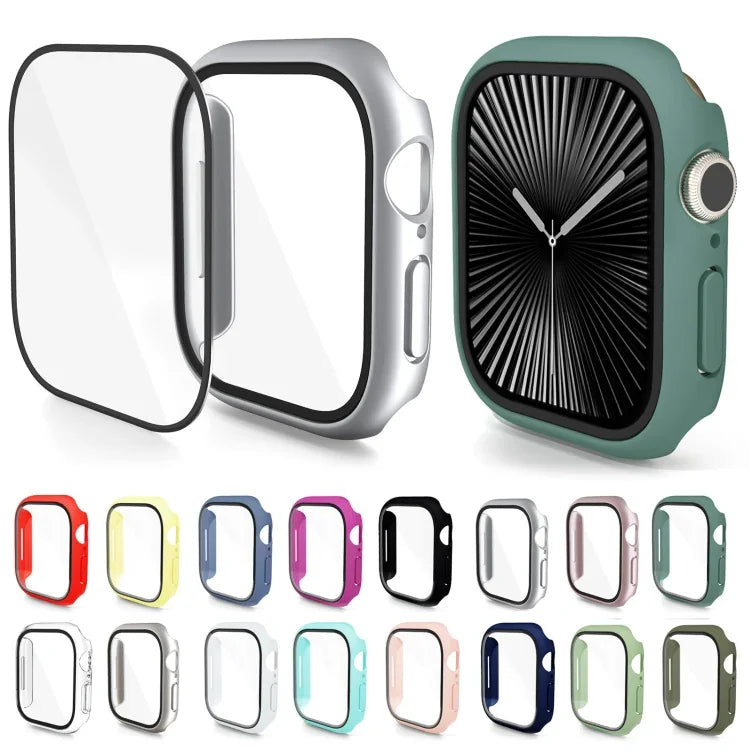เคสรวมฟิล์มกระจกนิรภัย PC สำหรับ Apple Watch Series 10 / 11 ขนาด 46 มม., สำหรับ Apple Watch Series 10 / 11 ขนาด 42 มม.