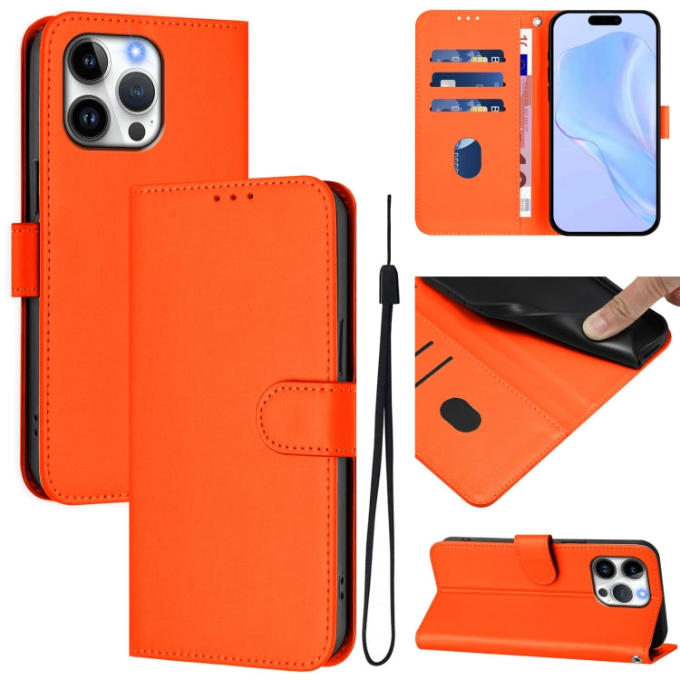เคสโทรศัพท์หนังสีพื้นสัมผัสนุ่มพร้อมสายคล้อง สำหรับ iPhone Air, สำหรับ iPhone 16 Pro Max