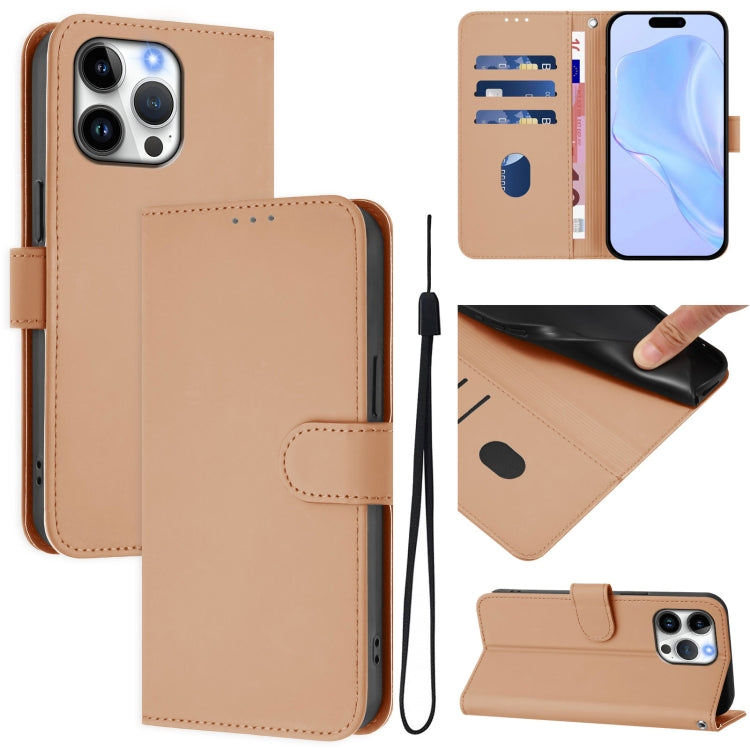 เคสโทรศัพท์หนังสีพื้นสัมผัสนุ่มพร้อมสายคล้อง สำหรับ iPhone Air, สำหรับ iPhone 16 Pro Max