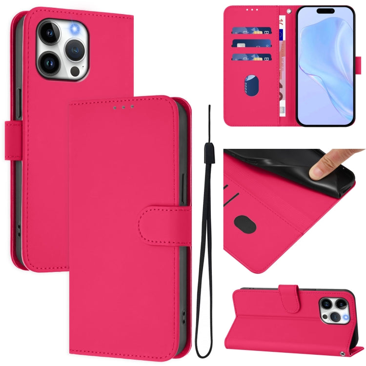 เคสโทรศัพท์หนังสีพื้นสัมผัสนุ่มพร้อมสายคล้อง สำหรับ iPhone Air, สำหรับ iPhone 16 Pro Max